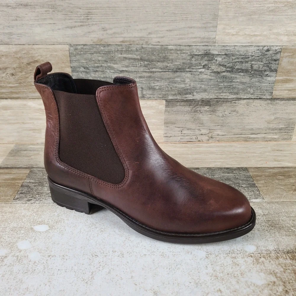 SAS Delaney Womens Chelsea Ankle Boot Sz 7 - 7.5 Brown Comfort Leather Pull On